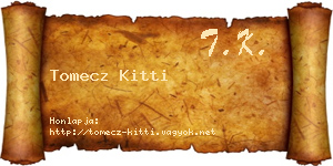 Tomecz Kitti névjegykártya