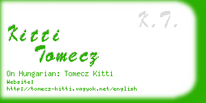 kitti tomecz business card